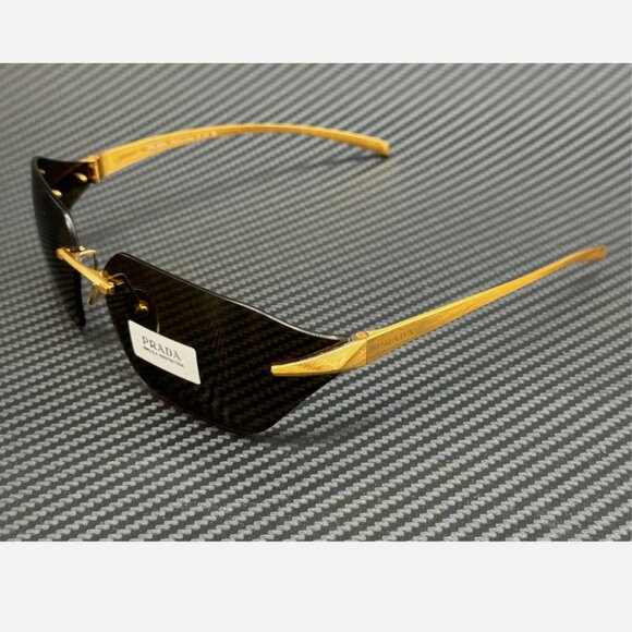 Prada Gold Brown 71mm Sunglasses - Picture 1 of 5